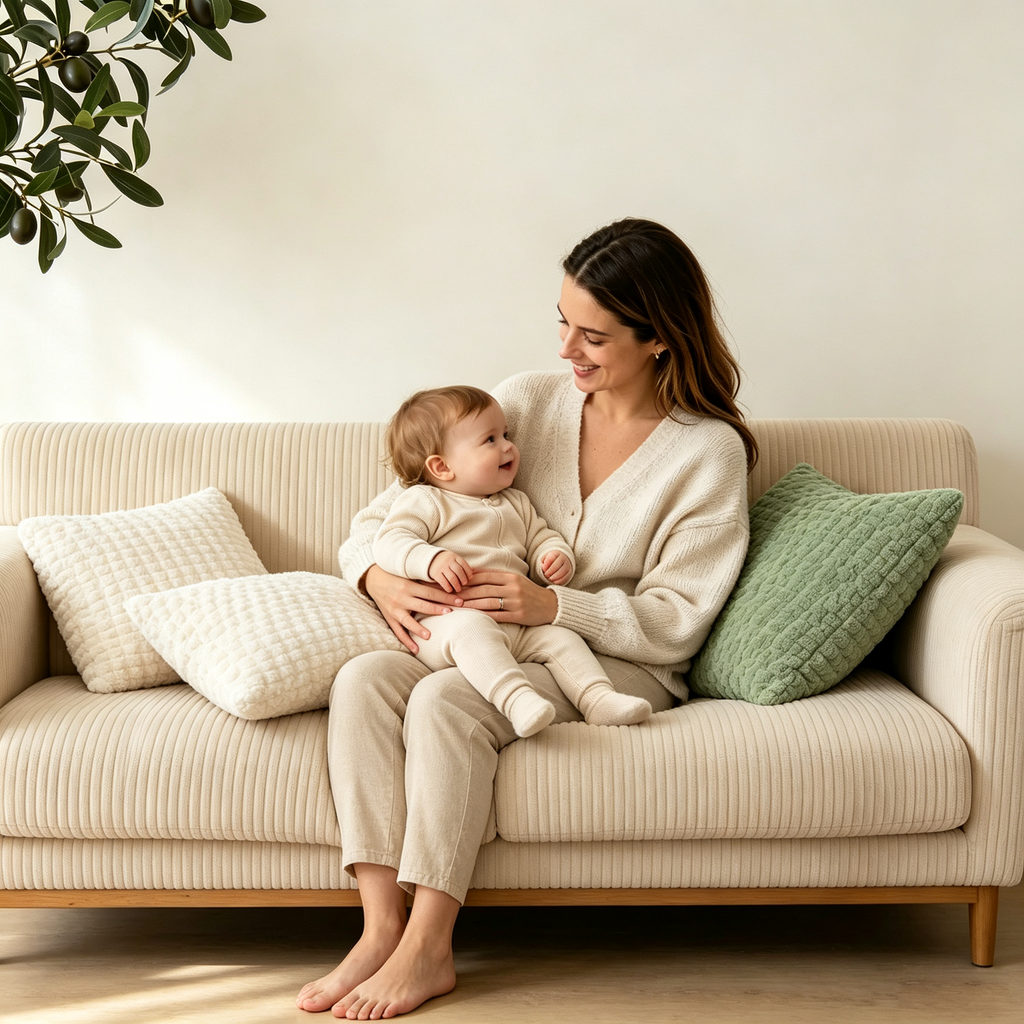 WAZZIO Textured Corduroy Throw Pillow – Soft Bubble Grid Cushion, Hidden Zipper & Plush Down-Alternative Comfortable Healthy Material for Adult & Baby