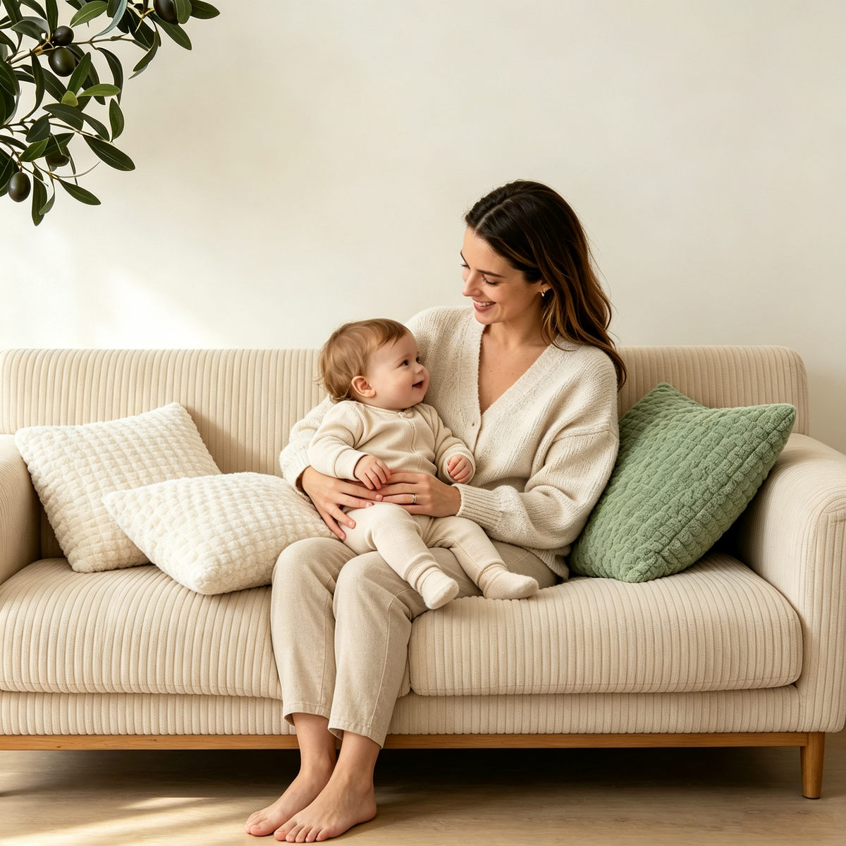 WAZZIO Textured Corduroy Throw Pillow – Soft Bubble Grid Cushion, Hidden Zipper & Plush Down-Alternative Comfortable Healthy Material for Adult & Baby